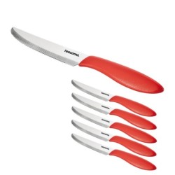 Nóż stołowy PRESTO 12 cm 6 szt. czerwony - Tescoma