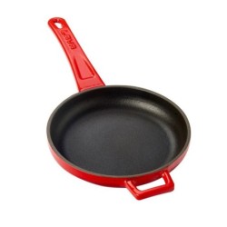 Mini patelnia żeliwna z metalowym uchwytem, czerwona, 17 cm - Lava