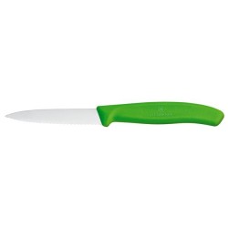 Nóż do jarzyn, ząbkowany, 11 cm, zielony - Victorinox