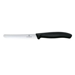 Nóż do pomidorów, zaokrąglony czubek, ząbkowany, 11 cm, czarny - Victorinox
