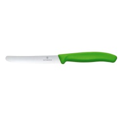 Nóż do pomidorów, zaokrąglony czubek, ząbkowany, 11 cm, zielony - Victorinox