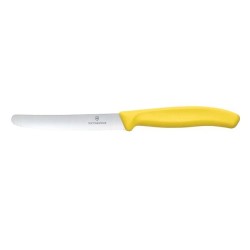 Nóż do pomidorów, zaokrąglony czubek, ząbkowany, 11 cm, żółty - Victorinox